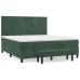 Cama box spring con colchón terciopelo verde oscuro 180x200 cm