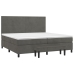 Cama box spring con colchón terciopelo gris oscuro 200x200 cm