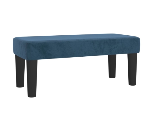 Cama box spring con colchón terciopelo azul oscuro 90x190 cm