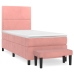 Cama box spring con colchón terciopelo rosa 90x200 cm