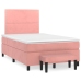 Cama box spring con colchón terciopelo rosa 120x200 cm