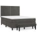 Cama box spring con colchón terciopelo gris oscuro 140x190 cm