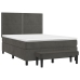 Cama box spring con colchón terciopelo gris oscuro 140x200 cm