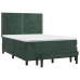 Cama box spring con colchón terciopelo verde oscuro 140x200 cm