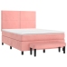 Cama box spring con colchón terciopelo rosa 140x200 cm