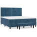 Cama box spring con colchón terciopelo azul oscuro 160x200 cm