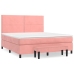 Cama box spring con colchón terciopelo rosa 160x200 cm