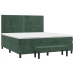 Cama box spring con colchón terciopelo verde oscuro 180x200 cm