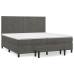 Cama box spring con colchón terciopelo gris oscuro 200x200 cm