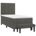 vidaXL Cama box spring con colchón terciopelo gris oscuro 90x190 cm