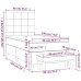 Cama box spring con colchón cuero sintético negro 90x190 cm