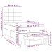 Cama box spring con colchón terciopelo gris oscuro 90x200 cm