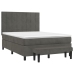 Cama box spring con colchón terciopelo gris oscuro 140x190 cm