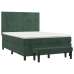 Cama box spring con colchón terciopelo verde oscuro 140x190 cm