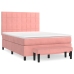 Cama box spring con colchón terciopelo rosa 140x190 cm