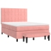 Cama box spring con colchón terciopelo rosa 140x190 cm