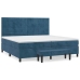 Cama box spring con colchón terciopelo azul oscuro 200x200 cm