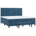 Cama box spring con colchón terciopelo azul oscuro 200x200 cm