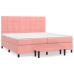 Cama box spring con colchón terciopelo rosa 200x200 cm