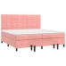 Cama box spring con colchón terciopelo rosa 200x200 cm