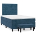 Cama box spring con colchón terciopelo azul oscuro 120x200 cm
