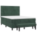 Cama box spring con colchón terciopelo verde oscuro 140x190 cm