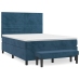 Cama box spring con colchón terciopelo azul oscuro 140x190 cm