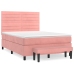 Cama box spring con colchón terciopelo rosa 140x190 cm