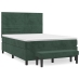 Cama box spring con colchón terciopelo verde oscuro 140x200 cm