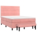 Cama box spring con colchón terciopelo rosa 140x200 cm