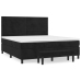 Cama box spring con colchón terciopelo negro 160x200 cm