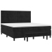 Cama box spring con colchón terciopelo negro 160x200 cm