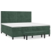 Cama box spring con colchón terciopelo verde oscuro 200x200 cm