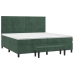 Cama box spring con colchón terciopelo verde oscuro 200x200 cm