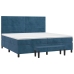 Cama box spring con colchón terciopelo azul oscuro 200x200 cm