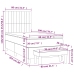 Cama box spring con colchón terciopelo azul oscuro 80x200 cm