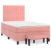 Cama box spring con colchón terciopelo rosa 120x200 cm