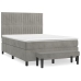 Cama box spring con colchón terciopelo gris claro 140x190 cm