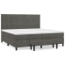 Cama box spring con colchón terciopelo gris oscuro 200x200 cm