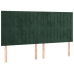 Cama box spring con colchón terciopelo verde oscuro 200x200 cm