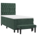 Cama box spring con colchón terciopelo verde oscuro 80x200 cm