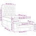 Cama box spring con colchón terciopelo azul oscuro 90x190 cm