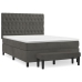 Cama box spring con colchón terciopelo gris oscuro 140x190 cm