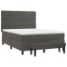 Cama box spring con colchón terciopelo gris oscuro 140x190 cm