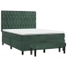 Cama box spring con colchón terciopelo verde oscuro 140x200 cm