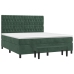 Cama box spring con colchón terciopelo verde oscuro 180x200 cm