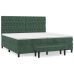 Cama box spring con colchón terciopelo verde oscuro 200x200 cm