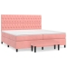 Cama box spring con colchón terciopelo rosa 200x200 cm