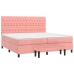 Cama box spring con colchón terciopelo rosa 200x200 cm