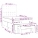 Cama box spring con colchón terciopelo gris oscuro 100x200 cm